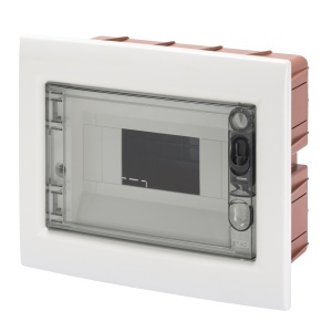 Carcasă încastrată cu ușă transparentă fumurie 8 module IP40 Gewiss GW40604