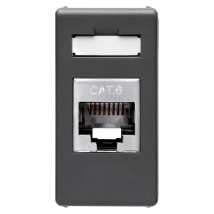 Conector RJ45 - 4 perechi - categoria 6 - FTP - fără unelte - 1 modul - sistem negru Gewiss GW21686