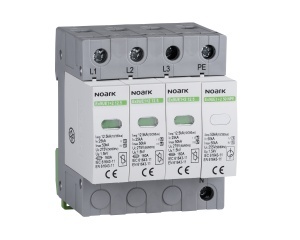 Dispozitiv de protecție la supratensiune , clasa 1 +2 (B + C), Iimp=12,5 kA, Uc=275 VAC, 3+N poli, cu contact de semnalizare la distanta Noark 103341