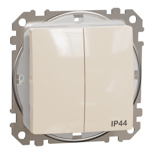 Intrerupator dublu 10AX IP44, bej Schneider Sedna Design & Elements SDD212105