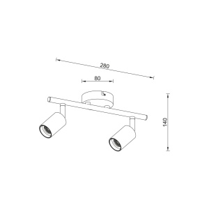 LAMPA DE PERETE G003C-2H-2xE27-NEGRU - Img 4