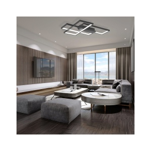 LUSTRA LED 65W NELA-SS2-RND telecomanda IP20 NEGRU - Img 2