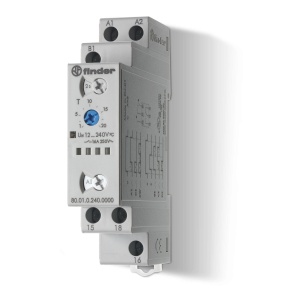Modular timers Nr.contacts: 1 Contacts configuration: CO Contact Material: AgNi (A): 16 Finder 800102400000