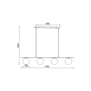 PENDUL S013R-4H-4xG9-OPAL STICLA - Img 4
