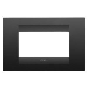 Placă geo - in tehnopolimer vopsit - 4 module - negru satinat - Chorusmart Gewiss GW16404VN
