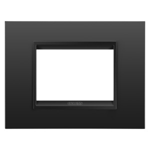 Placă lux - in metal - 3 module - negru satinat monocrom - Chorusmart Gewiss GW16203XM