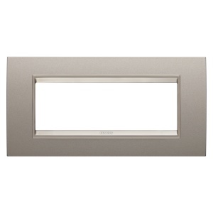 Placă lux - in metal - 6 module - bronz sidefat - cadru interior bronz mat - Chorusmart Gewiss GW16206XP