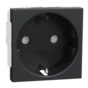 Priza 2P+E 16A, obturat., antracit Schneider New Unica NU303754