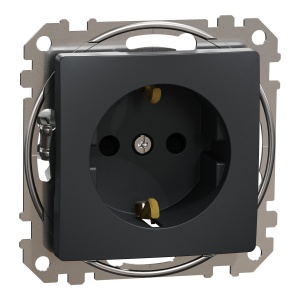 Priza 2P+E cu obt, antracit Schneider Sedna Design & Elements SDD114021