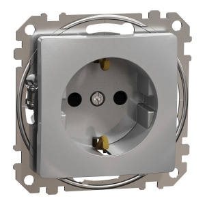 Priza 2P+E cu obturatoare, alu Schneider Sedna Design & Elements SDD113021