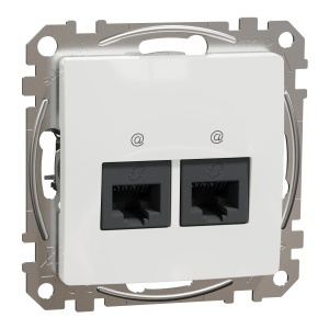 Priza dubla RJ45 Cat6 UTP alb Schneider Sedna Design & Elements SDD111462