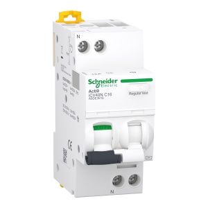 A9 iCV40N 1P+N C 16A 6kA 30mA AC RCBO Schneider Acti9 iCV40 A9DE3616