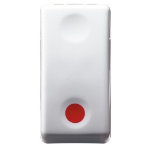 Buton 1P 250V c.a. - NO 10A - auxiliare contact NC - stop - simbol roșu - 1 modul Gewiss GW20523