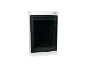 Cofret de distributie din plastic, pentru dispozitive multimedia, montare aparenta,IP40, usa transparenta, 24module (2x12module) Noark 113407