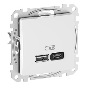 Incarcator USB A+C, 45W, alb Schneider Sedna Design & Elements SDD111404