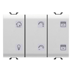 Panou cu butoane cu simboluri interschimbabile - KNX - 6 canale - 3 module - alb Gewiss GW10783A