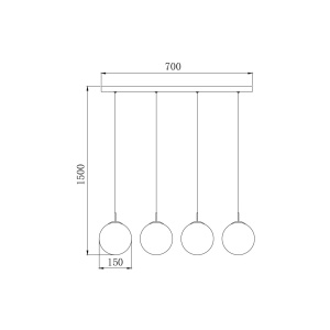 PENDUL LINIAR S003S-4H-4xG9-STICLA AURIU - Img 4