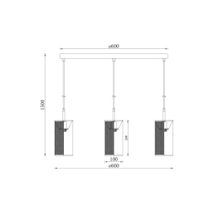 PENDUL LINIAR W002S-3H-3xE14-NEGRU WIRING - Img 4
