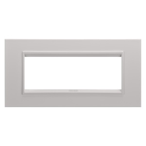 Placă de lux - in metal - 6 module - alb monocrom bej natural- Chorusmart Gewiss GW16206XL