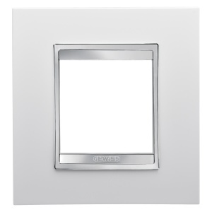 Placă internațională lux - în tehnopolimer - 2 module - alb - Chorusmart Gewiss GW16222TB