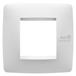 Placă internațională one - tehnopolimer - 2 module - alb - antibacterian - Chorusmart Gewiss GW16122AB
