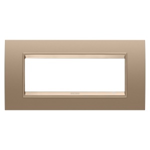 Placă lux - in metal - 6 module - cupru moale - cadru interior cupru moale mat Gewiss GW16206XE