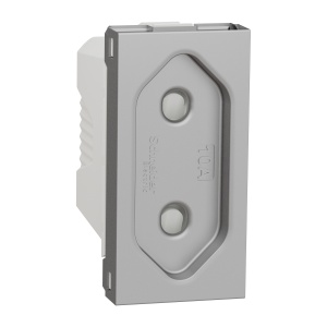Priza 2P 10A, 1m, aluminiu Schneider New Unica NU303130