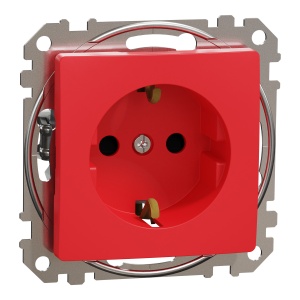 Priza 2P+E cu obt, rosu Schneider Sedna Design & Elements SDD115021