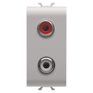 Priză audio și video - rca dublu - 1 modul - bej satinat natural - Chorusmart Gewiss GW13453