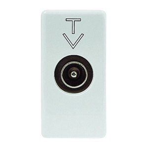 Priză coaxială - ecranare TV clasa A - conector tată iec 9,5 mm - curent continuu cu Gewiss GW20381