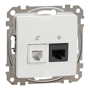 Priza RJ11-RJ45 Cat5E UTP alb Schneider Sedna Design & Elements SDD111458
