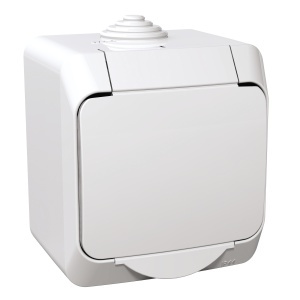 Priza simpla 2P+E, obturatoare, alb Schneider Cedar Plus WDE000541