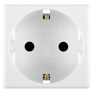 Priză standard germană 250V c.a. - 2P+E 16A - 2 module - sistem alb Gewiss GW20265