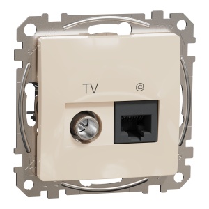 Priza TV+RJ45 Cat6 UTP, bej Schneider Sedna Design & Elements SDD112469T