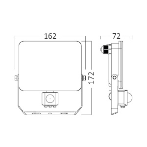 PROIECTOR LED SLIM 30W 3in1 + SENZOR IP54 ALB - Img 4