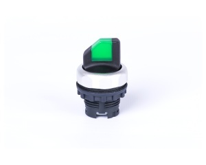 Selector 3-poziţii cu mâner, cu reţinere, cu indicator luminos, verde Noark 105684