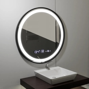 OGLINDA CELESTE MAJESTE NOIR MARCELLO CU DEZABURIRE 60CM ROTUNDA NEGRU MAT