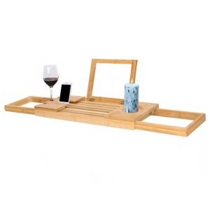 RAFT CU TAVA PENTRU CADA DIN BAMBUS NATURAL SERSIMO 1023 EXTENSIBILA 50-93X15CM HA-1023