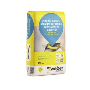 ADEZIV GRESIE SI FAIANTA WEBERSET EX25 MAX2 ALB 25kg WEBER