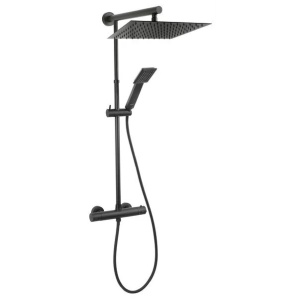 COLOANA DUS TREVI BLACK SQUARE CU BATERIE TERMOSTATATA NEGRU NP75SQ-TRV7U-BL FERRO