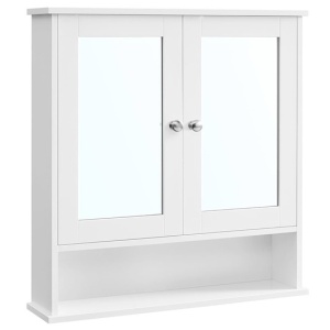 DULAP DE BAIE CU OGLINDA ALB 13x56x58 CM