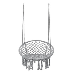SCAUN ROTUND TIP LEAGAN SUSPENDAT PENTRU CASA SAU GRADINA CU FRANJURI 150KG GRI