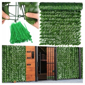 PANOU PARAVAN CU FRUNZE ARTIFICIALE PENTRU GARD SAU BALCON 100x300CM VERDE GO-L52F - Img 2