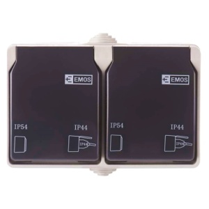 PRIZA DUBLA PT CU CAPAC 250V 16A IP44 A1396.1 EMOS