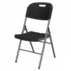 SCAUN PLIANT DIN PLASTIC PENTRU CATERING SAU TERASA SARCINA 150KG NEGRU GF-0053