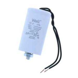 CONDENSATOR PORNIRE MOTOR 400V 16UF CU FIR WELL
