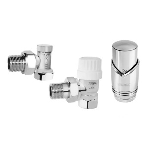 SET ROBINET RADIATOR TUR+RETUR 1/2 CAP TERMO CROM GT31 FERRO