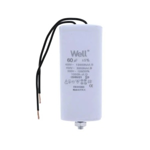 CONDENSATOR PORNIRE MOTOR 400V 60UF CU FIR WELL
