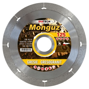 DISC DIAMANTAT PENTRU GRESIE GRESOGRANIT MONGUZ MG125