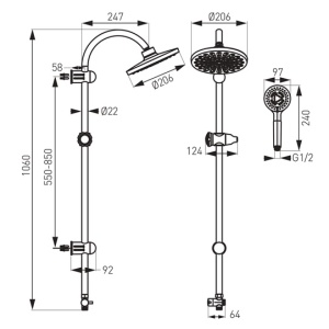 SET DUS RONDO NEGRU MAT NP21-BL FERRO - Img 2